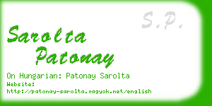 sarolta patonay business card